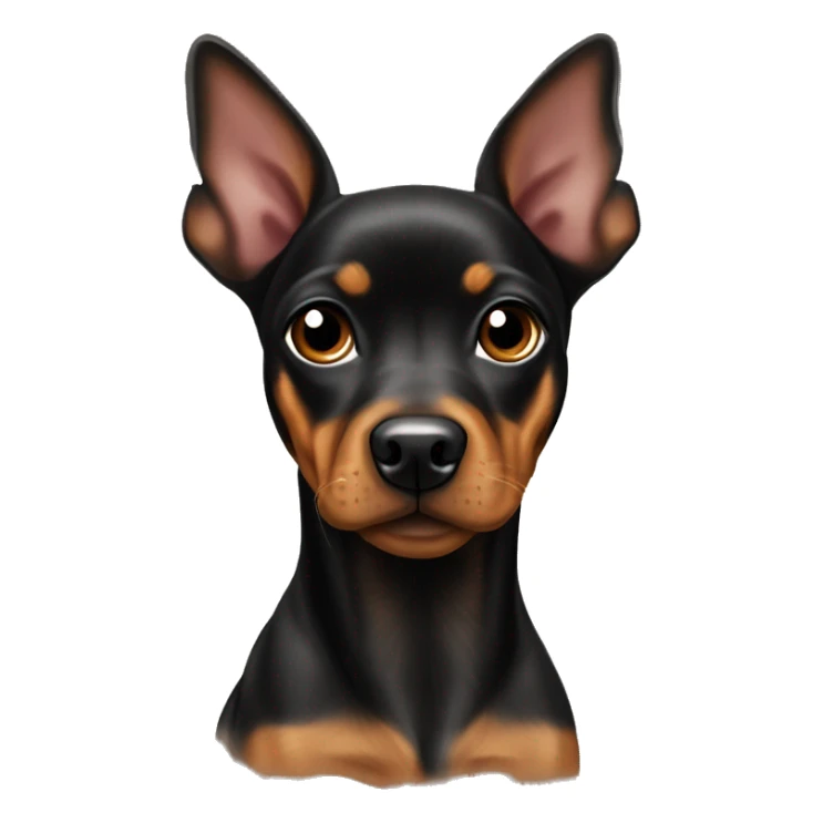 black brindle tan pinscher big ears girly sticker