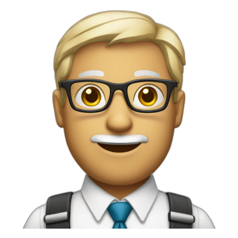 businessman with glasses and suspenders sticker
