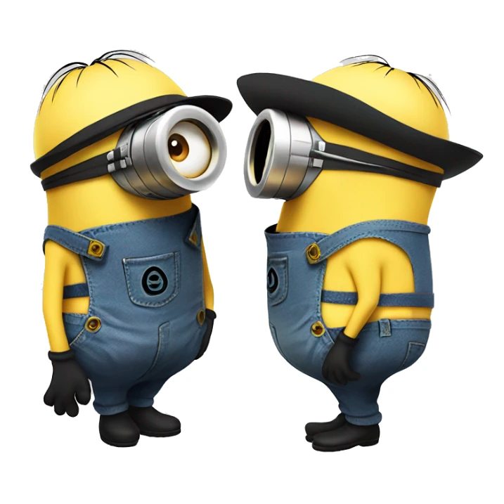 Minions kissing with hats sticker