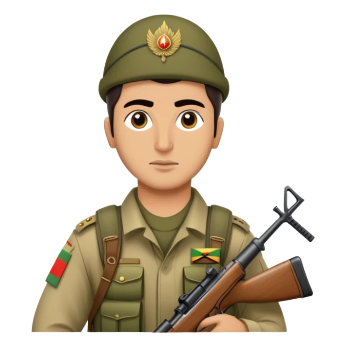 Kurdish warrior Peshmerga with rifle and traditional clothing sticker