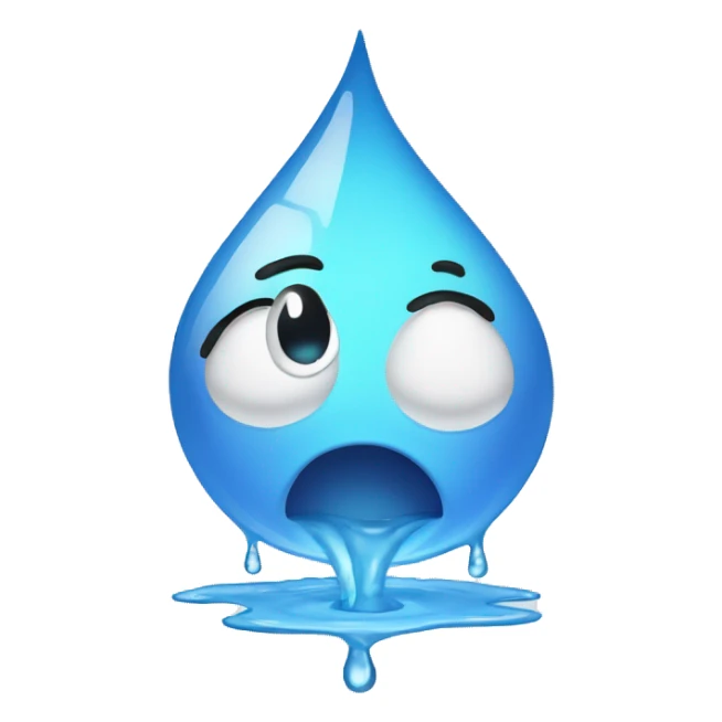 a water droplet wiping away sweat with his hand  sticker