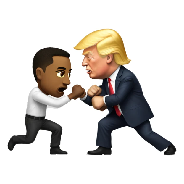 Trump fighting Elon Musk sticker