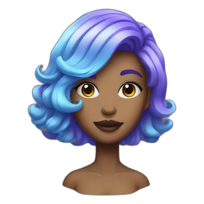 Blue purple hair cool girl sticker
