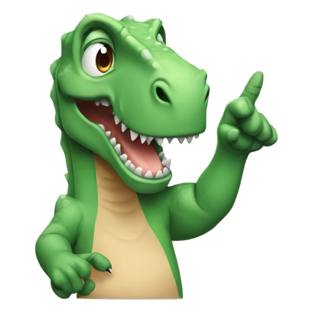 Dinosaur hold up middle finger  sticker