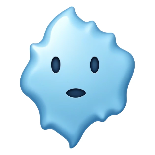 very irregular light blue spot, highly asymmetrical shape, abstract blob with jagged edges sticker