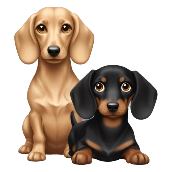 tan and black daschund with blonde curly haired blue eyes girl sticker