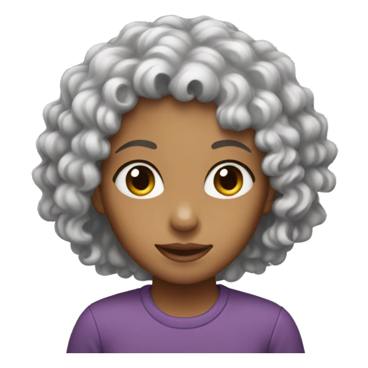 FEMALE CURLY HAIR SMALL EARS sticker