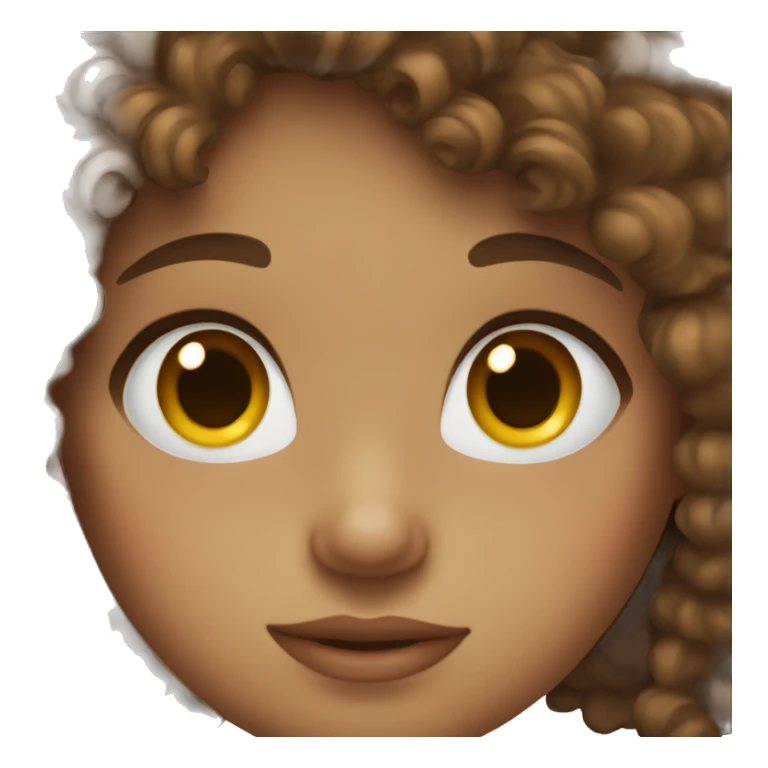 girl with brown curly hair and brown eyes sticker