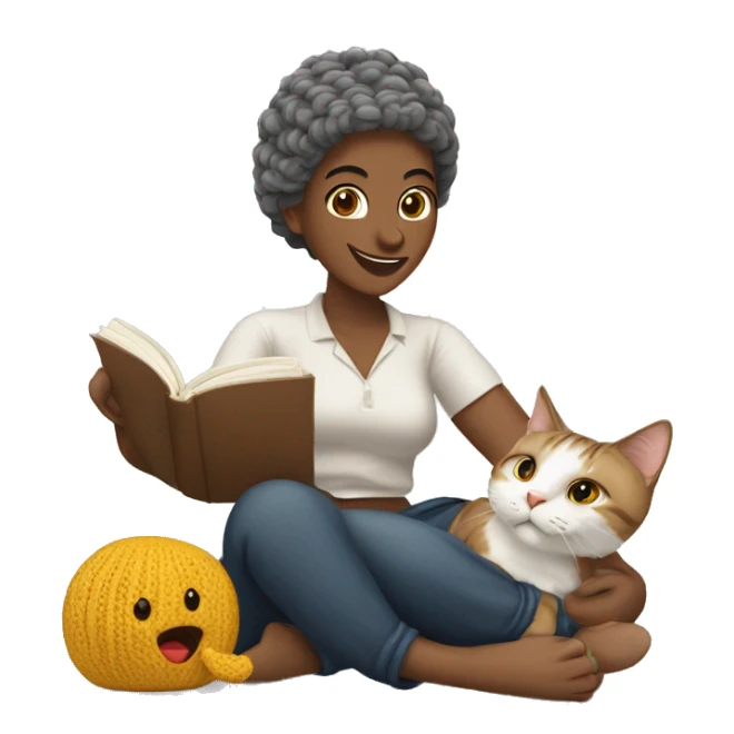 Gata segurando um novelo de linha de crochê  sticker