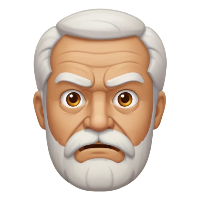 old angry man with facial hair sticker