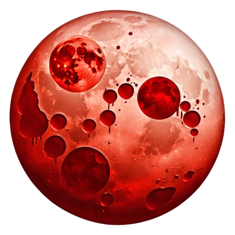 Blood moon without eyes mouth or nose sticker
