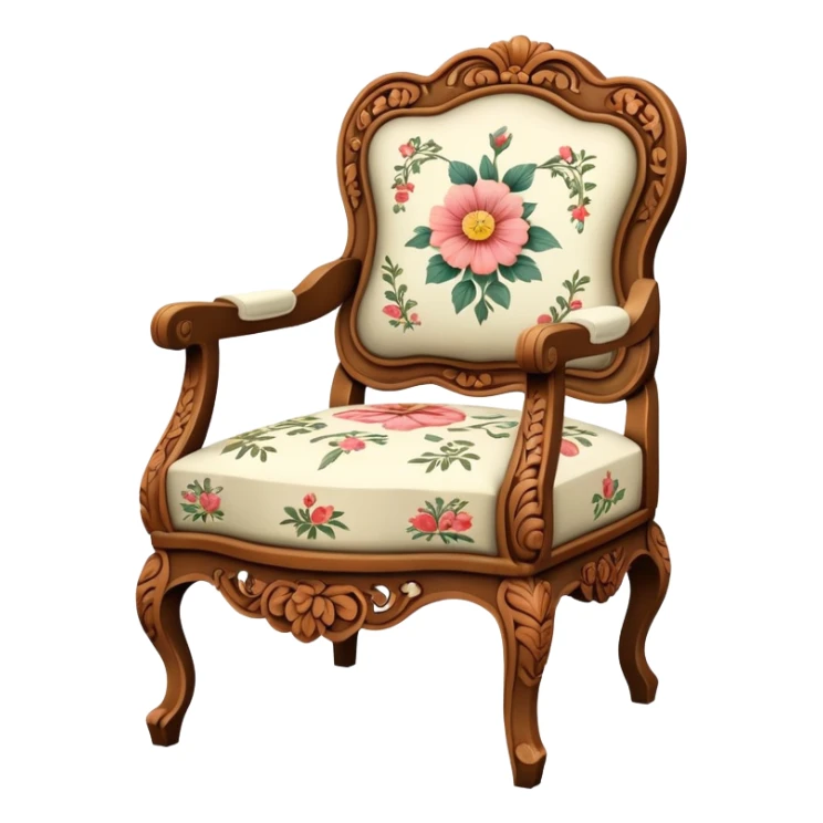Vintage chair with flower design sticker