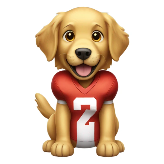 Golden retriever cheering at football sticker