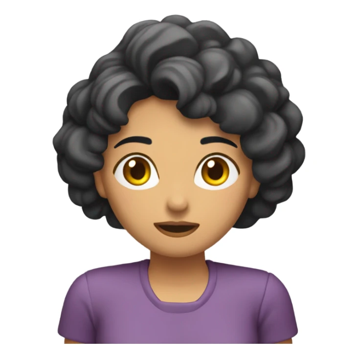 creo emojis de una chica morena con rulos durmiendo  sticker
