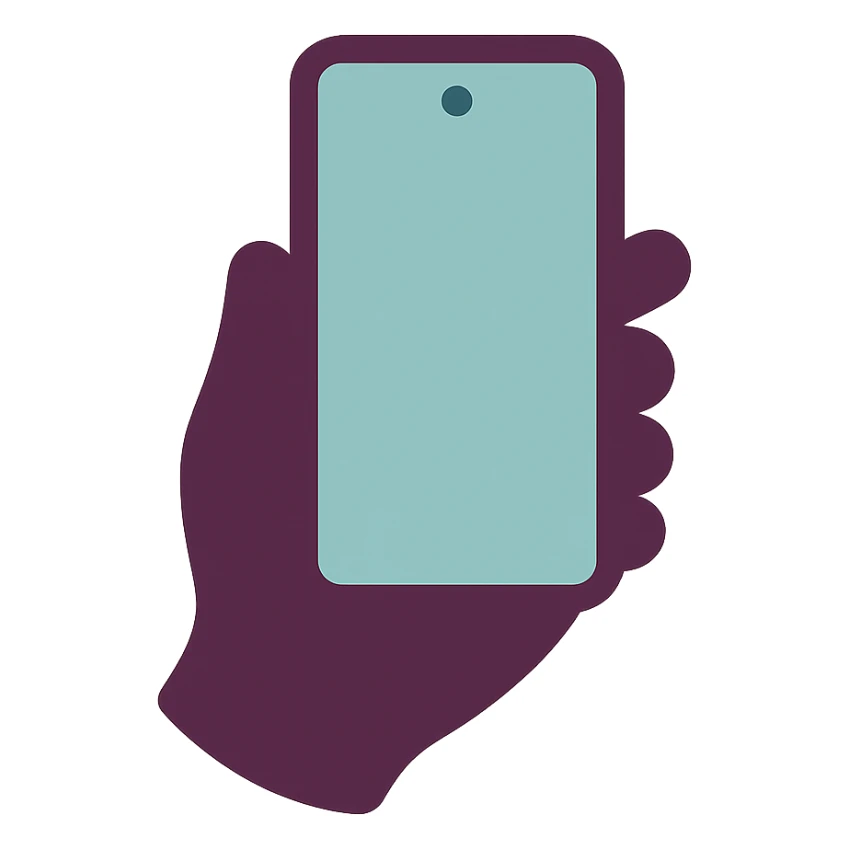 Smartphone in hand, color 4D0013 sticker