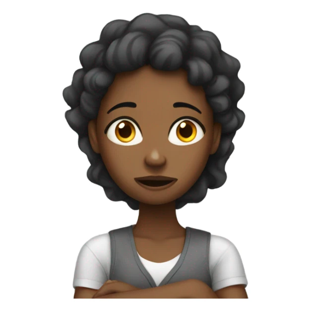 Black girl stressed about school  sticker