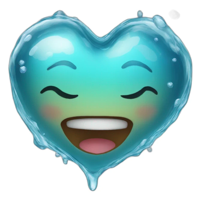 Heart water sticker