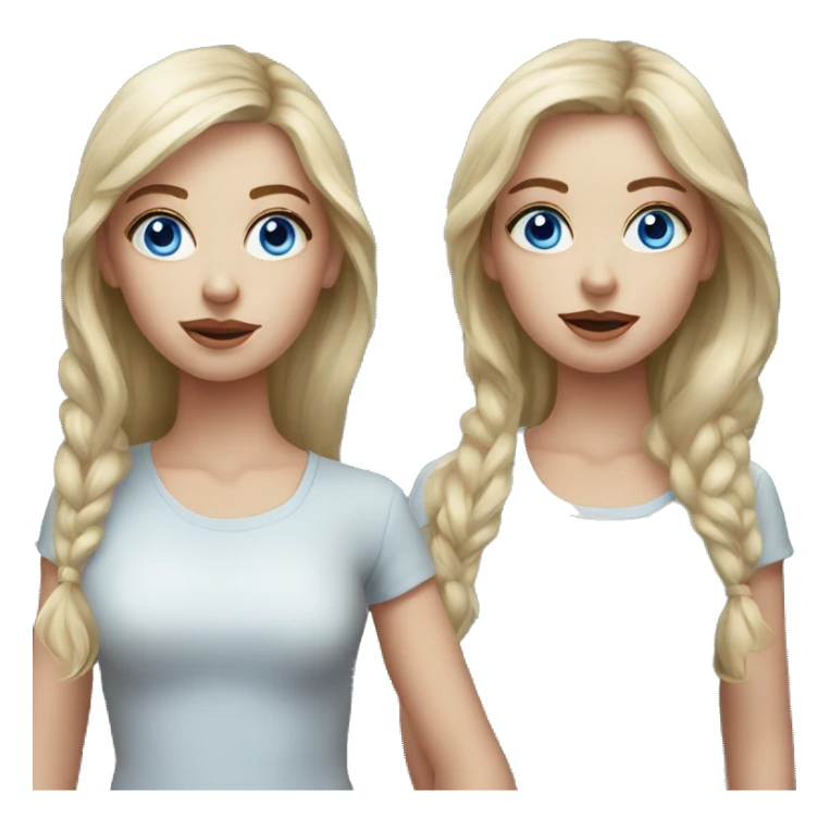 realistic portrait of the same girl blue eyes  sticker