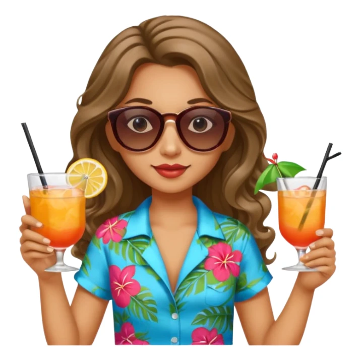 chill girl long curling hair in drink holders with sunglasses sticker