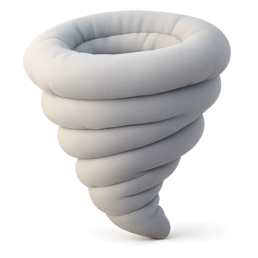 plush cushion tornado, stylized and cute sticker