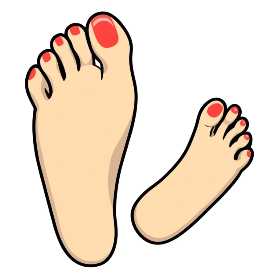 foot with long flexible toes spread wide apart like fingers sticker