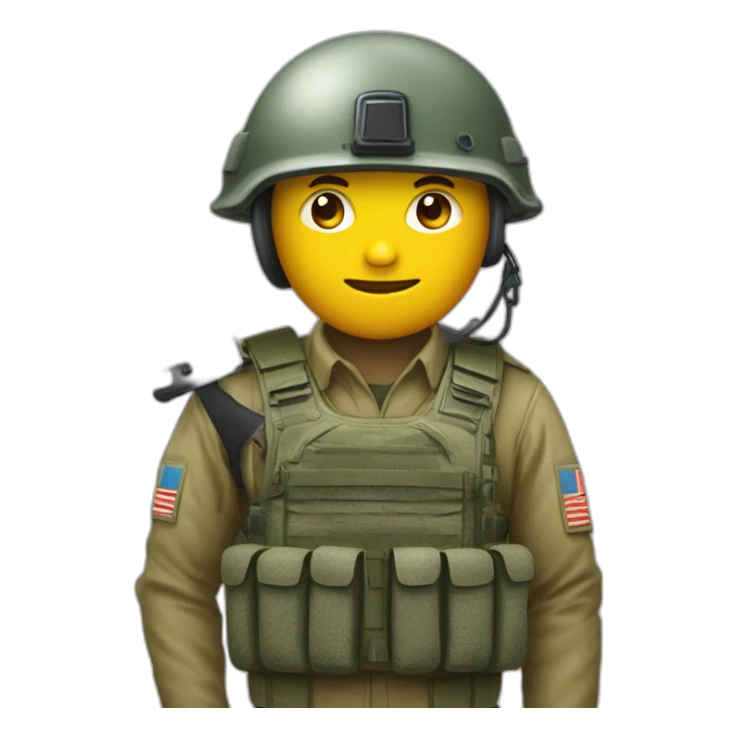 Un pousin avec un casque militaire et un couteau sticker