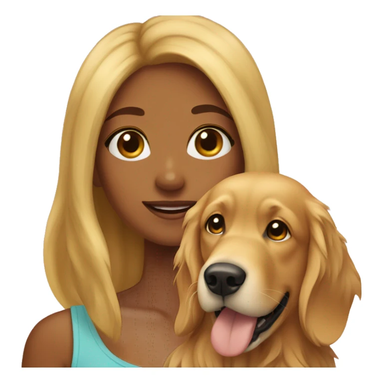 Tanned girl with golden retriever sticker