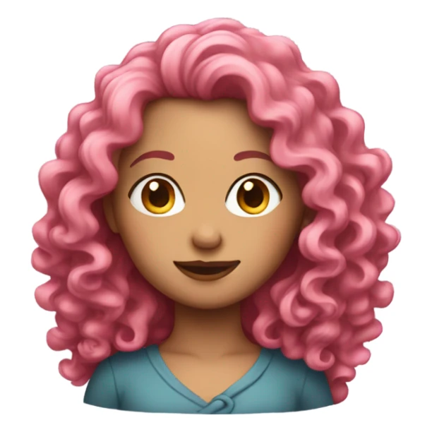 Lady with long curly pink hair  sticker