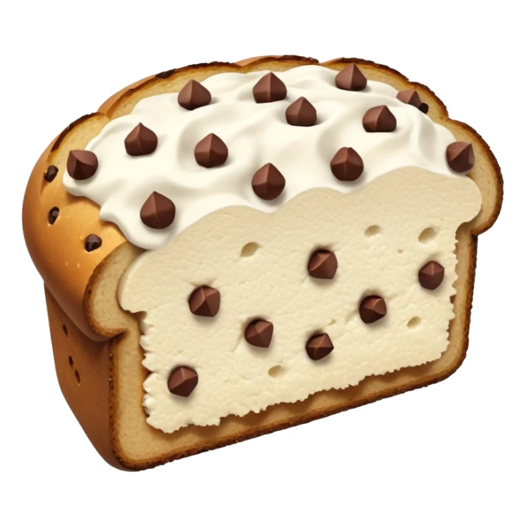 a slice of bread with ricotta and chocolate chips on top sticker