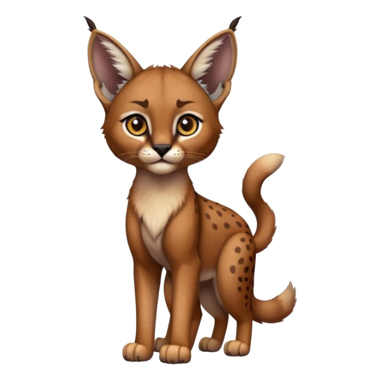 Epic Cute Dark Warm Caracal-Bobcat full body sticker