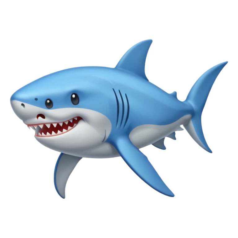 Un tiburón con tres tenis azules sticker