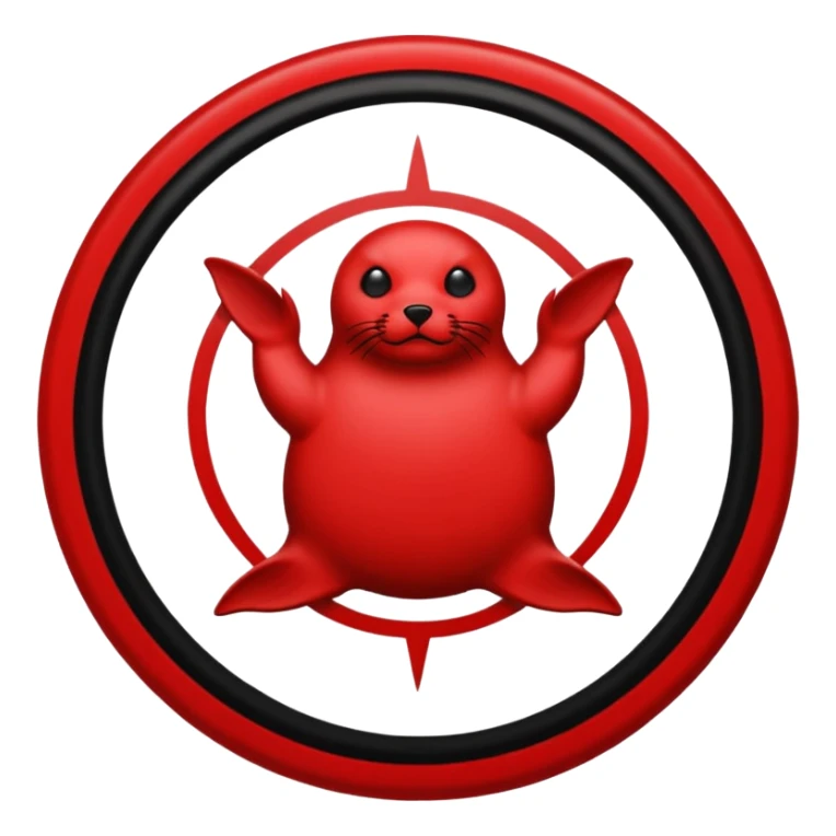iOS sticker, summoning seal, black circle, red symbol, minimal sticker