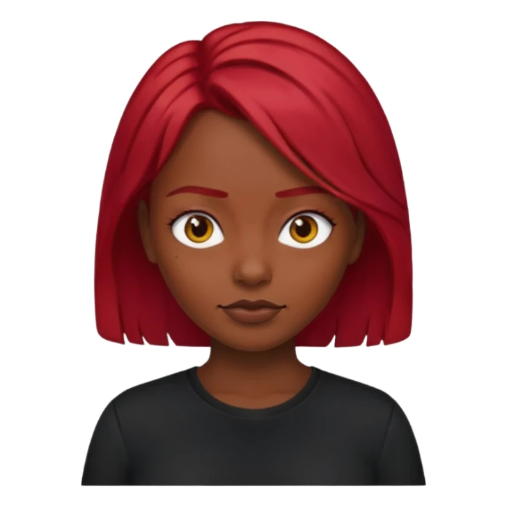 🙎🏾‍♀️ black shirt red hair  sticker