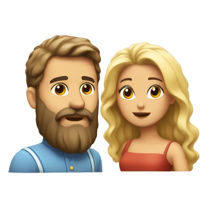 Un barbudo y una morena beso  sticker