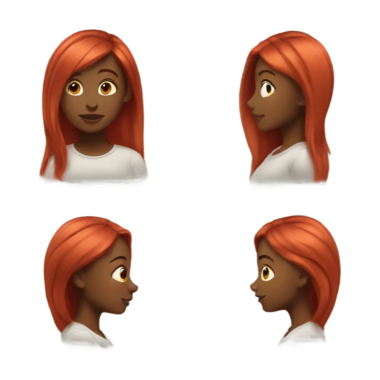 Black girl with straight red hair sticker