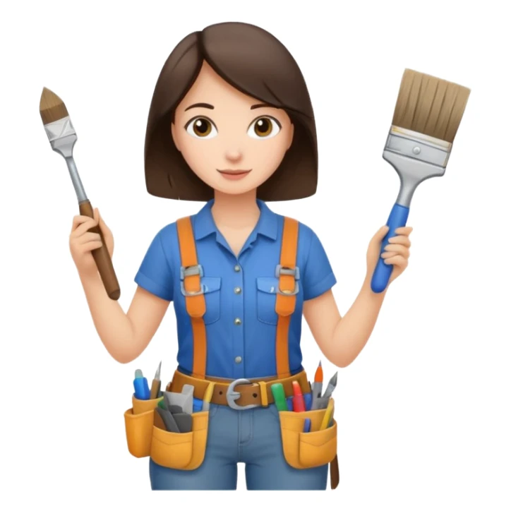 brunette girl renovating her apartment sticker