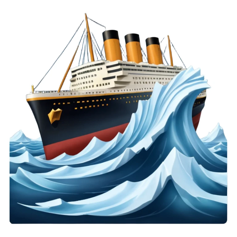 titainic crashing into an iceberg sticker