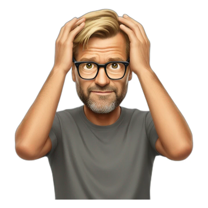 jurgen klopp placing hands under the head sticker