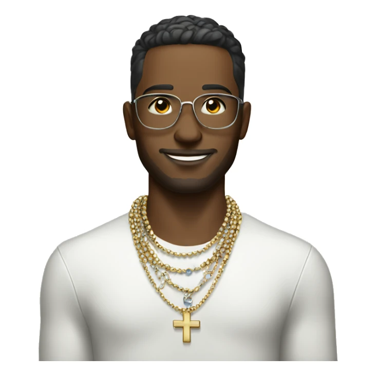 stylish male with jewelry indoors, with a cross necklace  sticker