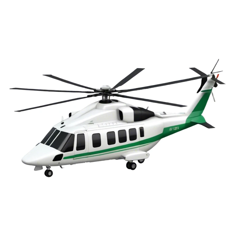 AgustaWestland AW139 - Leonardo (Model Year: 2022) (Iconic colour: White with green accents) sticker