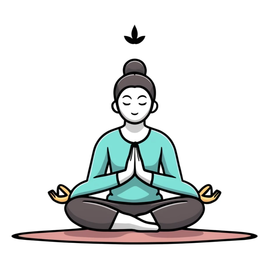 joyful yoga pose meditation wellness sticker