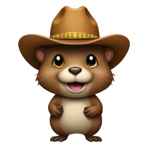 Beaver wearing a cowboy hat with cash in hand sticker