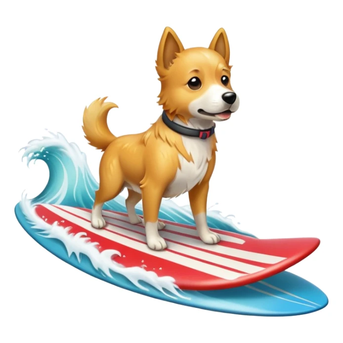Chien qui fait du surf sticker