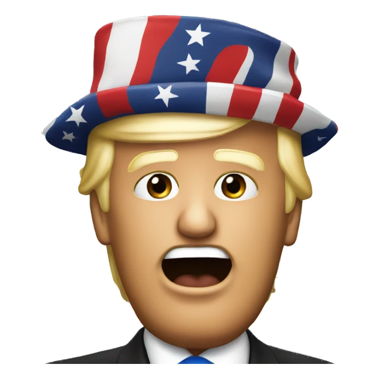 donald trump with a american flag hat sticker