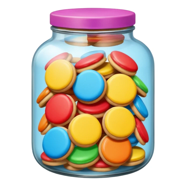 color cookies in jar sticker