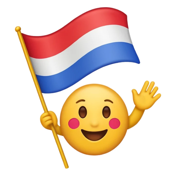 une emoticone avec un drapeau pour dire c'est gagné sticker