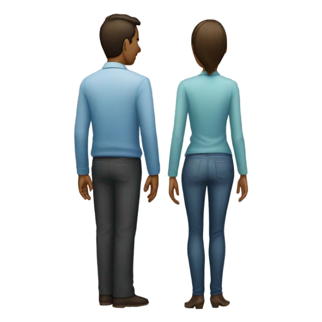Man and woman standing back to back  sticker