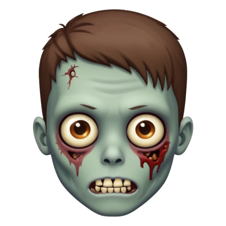 Zoombie biy with Brown hair sticker