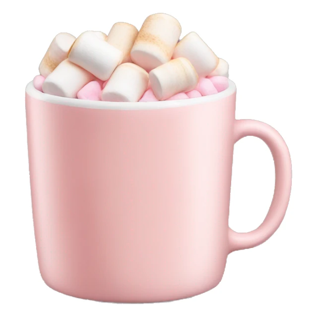 Light Pink mug of latte with marshmallows  sticker