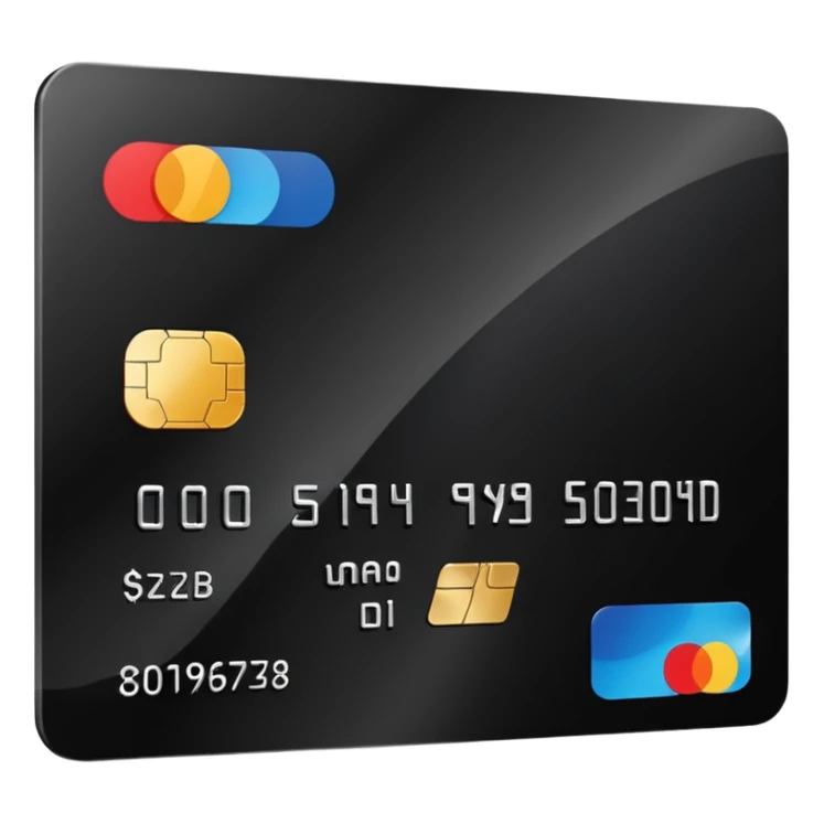 black credit card, no text, no numbers sticker